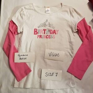 Gymboree Outlet girls birthday shirt size 7 no stains only shadow